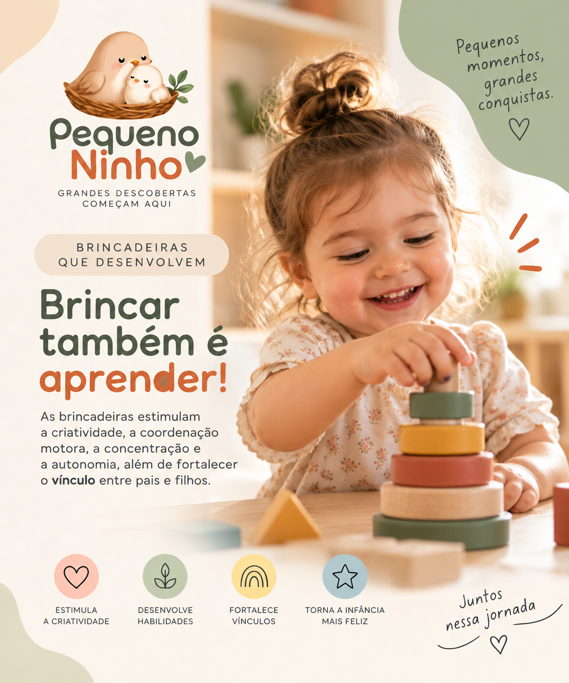 Criança brincando e aprendendo