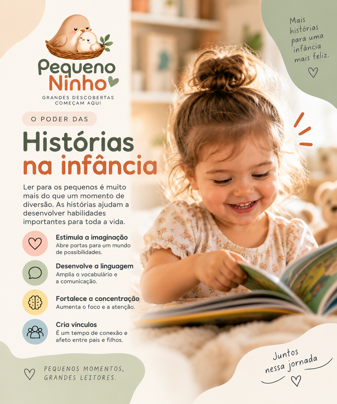 Criança lendo e desenvolvendo habilidades